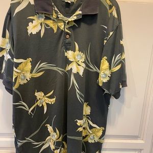 Tommy Bahama Polo Shirt Size Medium Floral Print